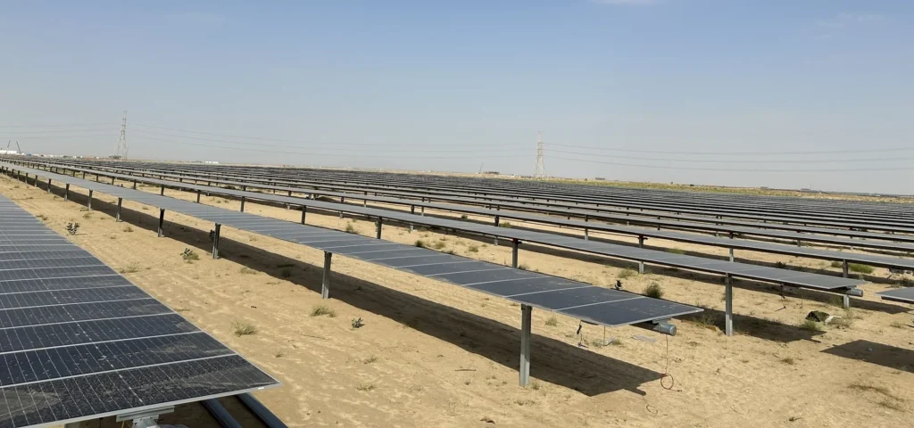 Arctech solar trackers in desert field