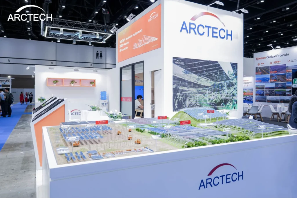Arctech exhibition booth with solar model