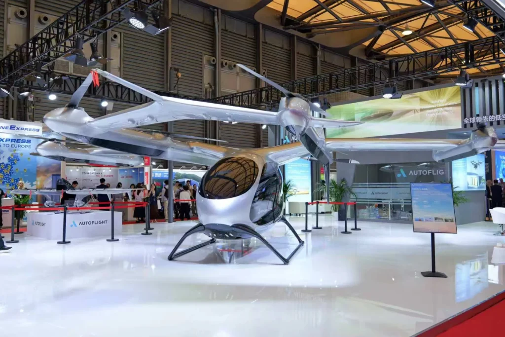 AutoFlight eVTOL aircraft displayed at aviation expo