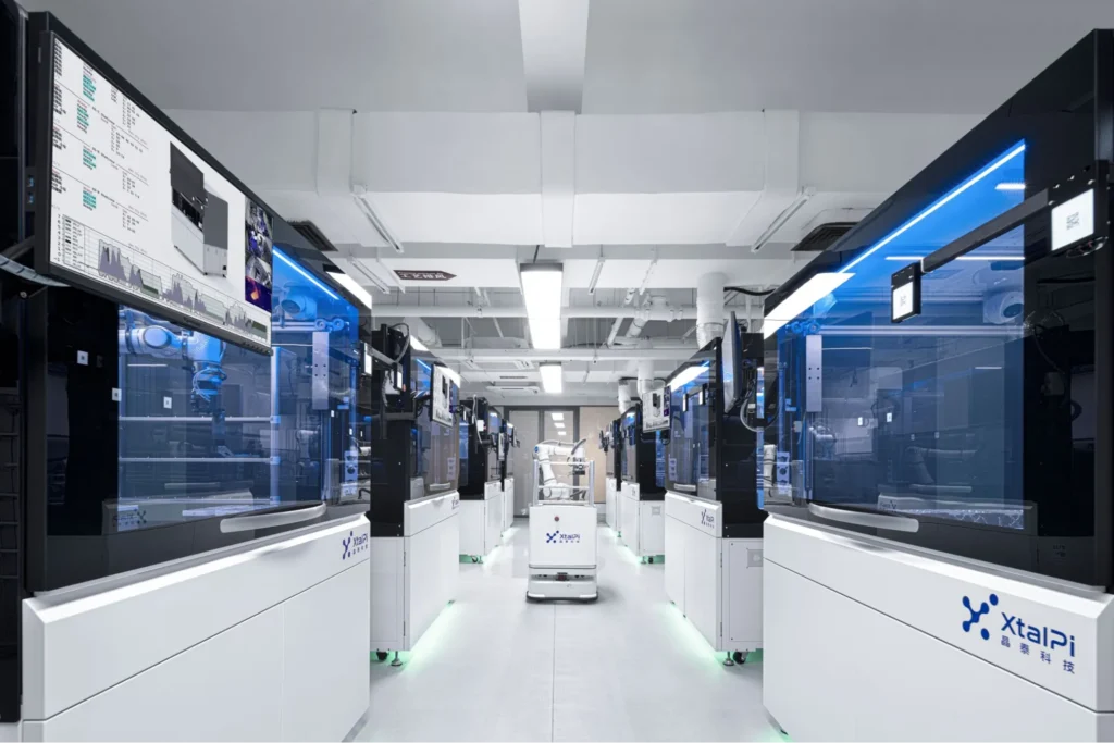 XtalPi automated laboratory combining AI and robotics for drug discovery research
