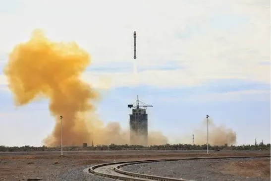 Chinese rocket liftoff at launch site