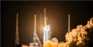 GalaxySpace satellite launch at night