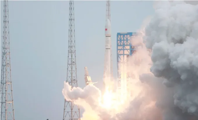Rocket launching a GalaxySpace satellite