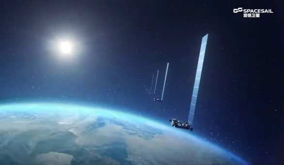 SpaceSail satellites orbiting Earth